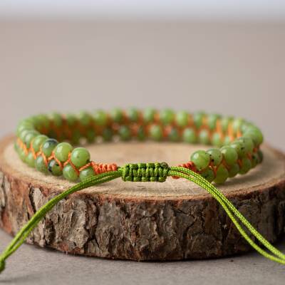 Yeşim 4mm Çift Sıra Doğal Taş Bileklik - 3