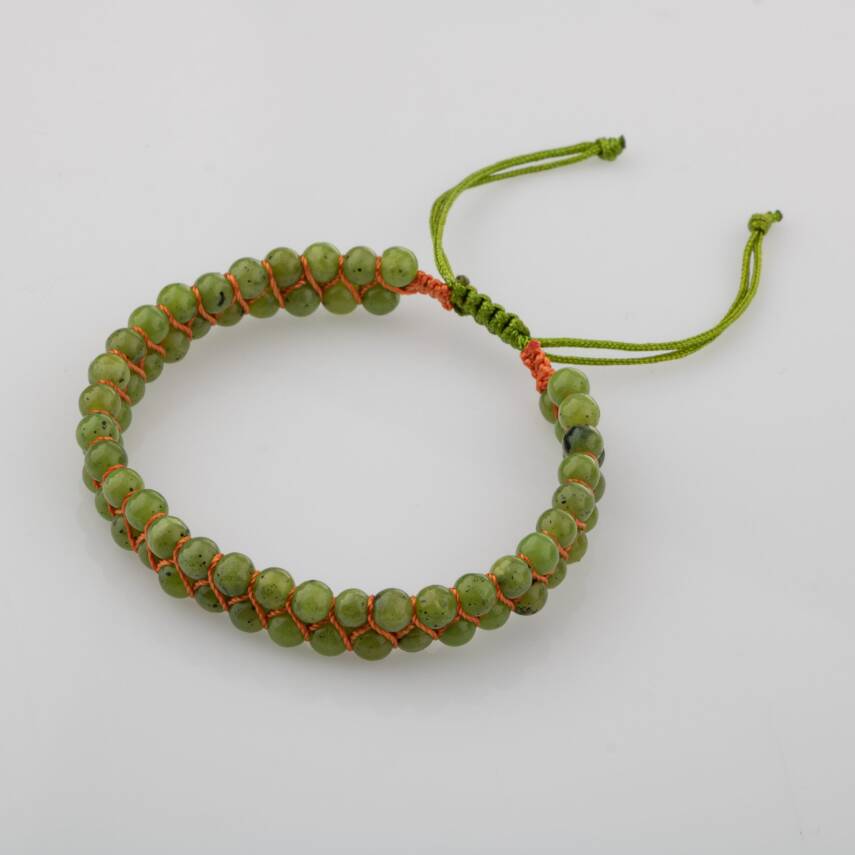 Yeşim 4mm Çift Sıra Doğal Taş Bileklik - 4