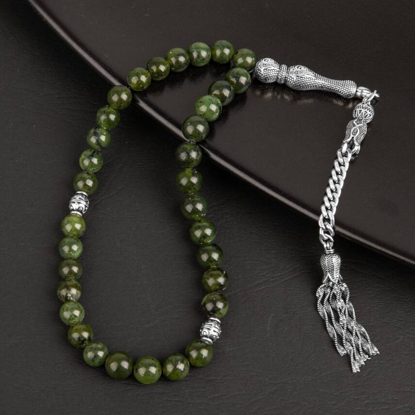 Yeşim Doğal Taş Tesbih 33lük - 8mm - 4