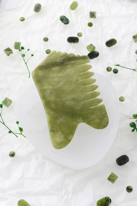 Yeşim Taşı Doğal Taş Gua Sha Tarak - 1