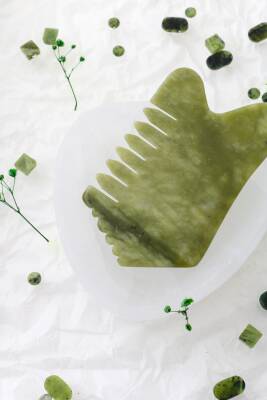 Yeşim Taşı Doğal Taş Gua Sha Tarak - 3