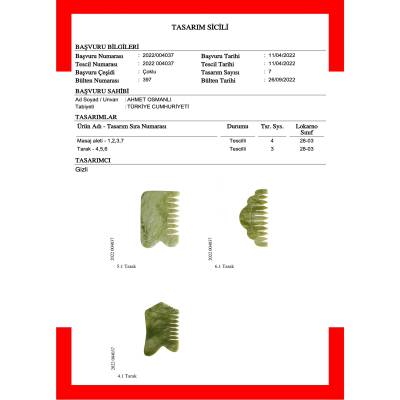 Yeşim Taşı Doğal Taş Gua Sha Tarak - 4