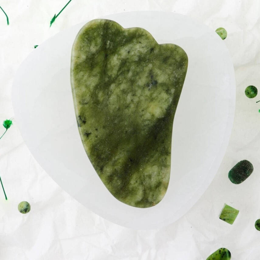 Yeşim Taşı Gua Sha Yüz Masaj Taşı Kaz Ayaklı - 2