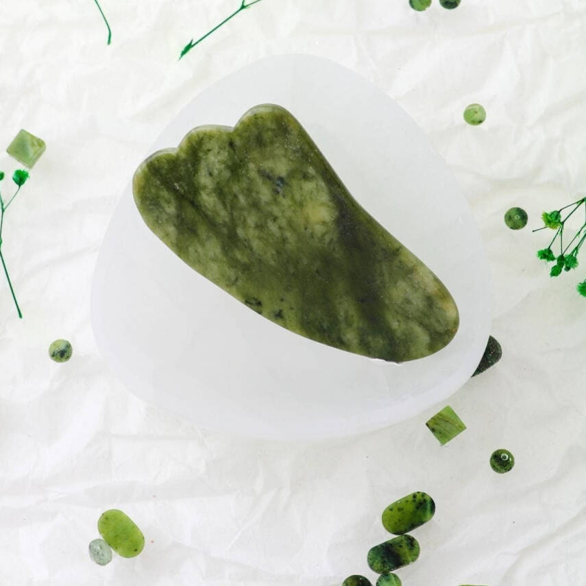 Yeşim Taşı Gua Sha Yüz Masaj Taşı Kaz Ayaklı - 3