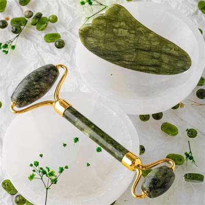 Yeşim Taşı Masaj Takımı - Roller ve Gua Sha Kaz Ayaklı Set - 3