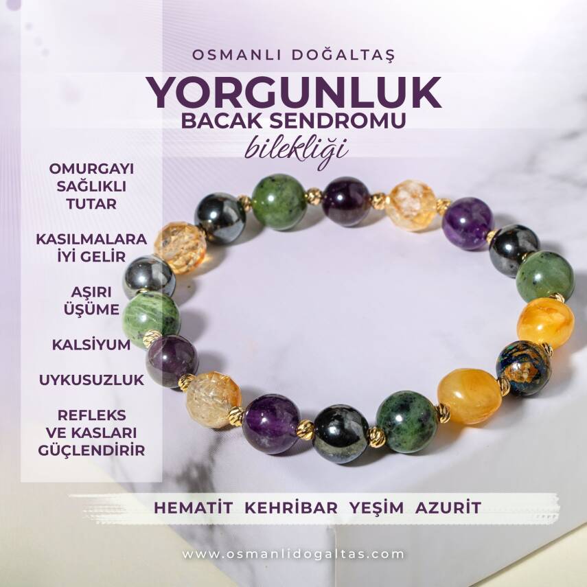 Yorgunluk ve Huzursuz Bacak Sendromu Doğal Taş Bileklik - 1