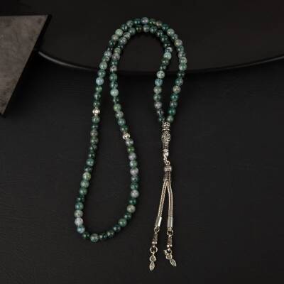 Yosunlu Akik Doğal Taş Tesbih 99luk - 6mm - 3