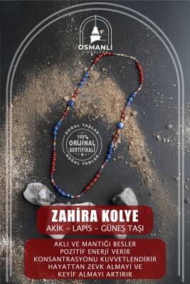 Zahira, Akik Lapis Güneş Taşı Doğal Taş Kolye - Osmanlı Doğaltaş