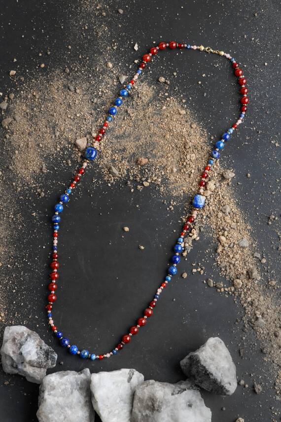 Zahira, Akik Lapis Güneş Taşı Doğal Taş Kolye - 4