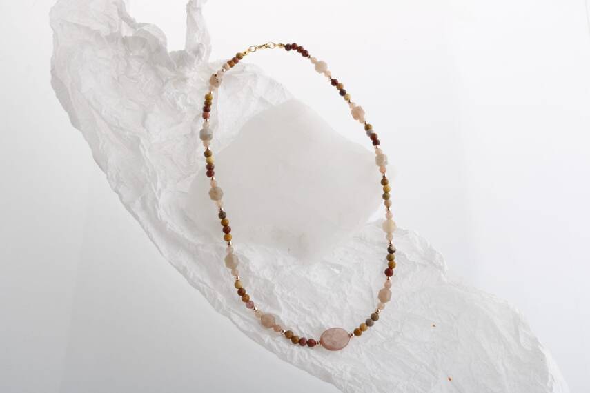 Zaire, Güneş Taşı Jasper Doğal Taş Kolye - 2