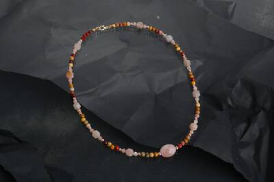 Zaire, Güneş Taşı Jasper Doğal Taş Kolye - 3