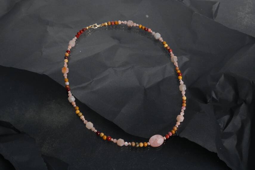 Zaire, Güneş Taşı Jasper Doğal Taş Kolye - 3