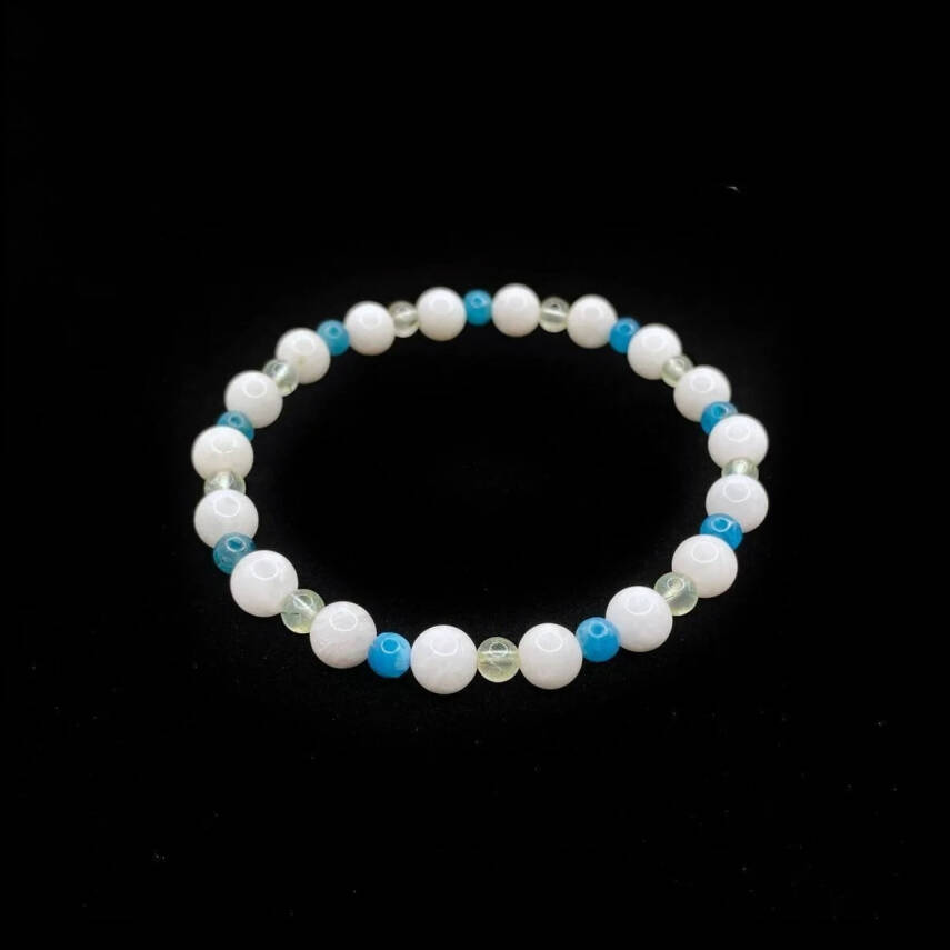 Zayıflama Açlık Bastırma Korkuları Azaltma Bilekliği - Ay Taşı - Prehnit - Apatit - 1