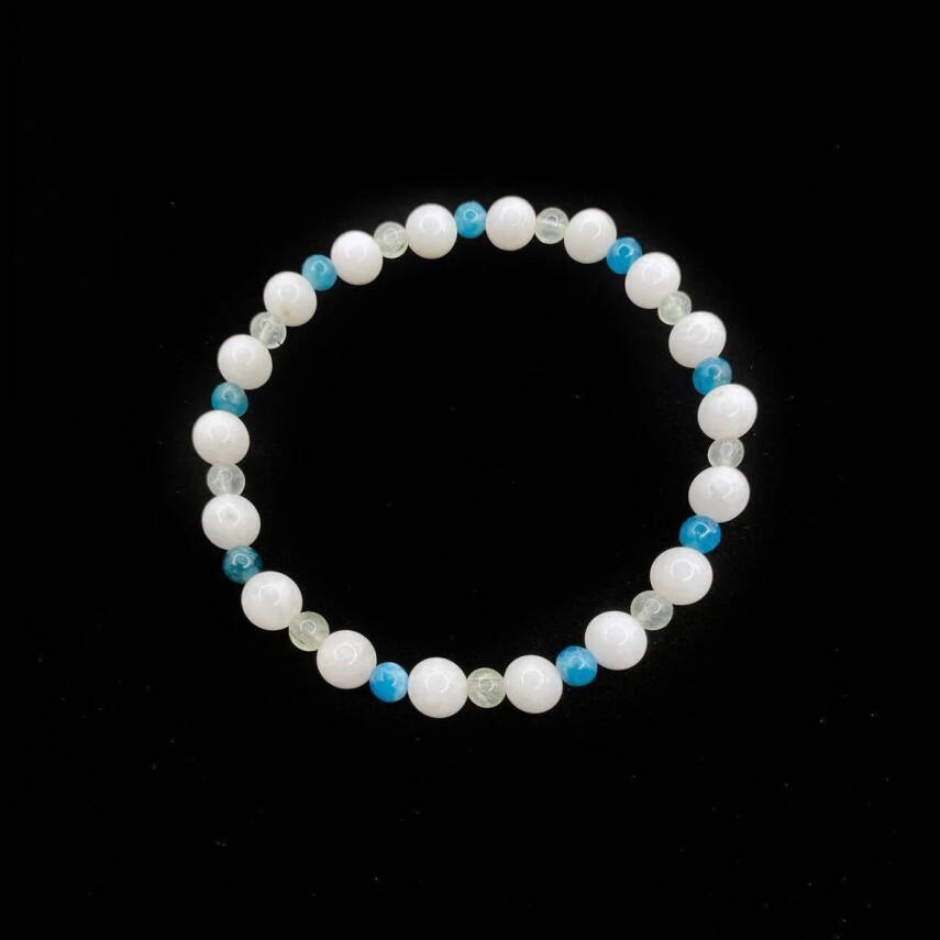 Zayıflama Açlık Bastırma Korkuları Azaltma Bilekliği - Ay Taşı - Prehnit - Apatit - 3