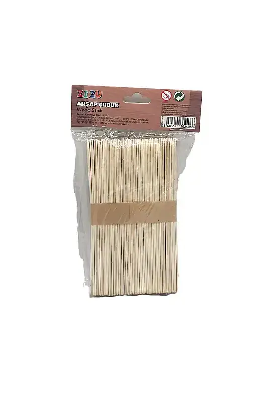 Zizu Tahta Ahşap Naturel Dil Çubuğu 50 Li - 2
